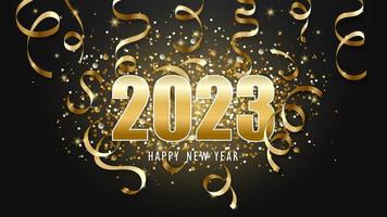 contento nuovo anno 2023. oro serpentina. vettore illustrazione. Natale sfondo. foto