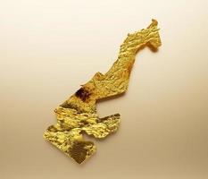 monaco carta geografica d'oro metallo colore altezza carta geografica sfondo 3d illustrazione foto