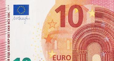 frammento parte di 10 Euro banconota avvicinamento con piccolo rosso dettagli foto