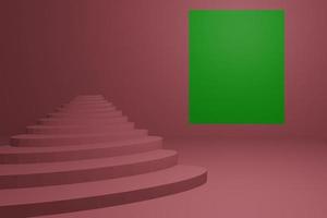 scala e verde croma chiave nel il sfondo, film Teatro manifesto 3d rendere foto