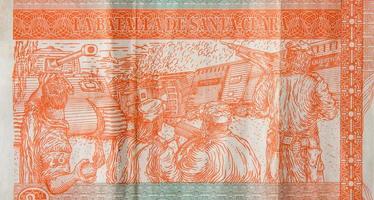 Santa chiara battaglia su cubano banconota di arancia tre pesos convertibili 2016 foto