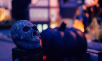 Halloween decorazione con zucca e cranio foto