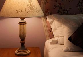 lampada leggero nel Camera da letto foto