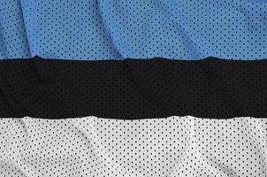 Estonia bandiera stampato su un' poliestere nylon abbigliamento sportivo maglia tessuto foto