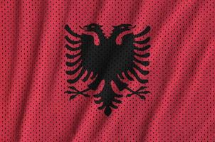 Albania bandiera stampato su un' poliestere nylon abbigliamento sportivo maglia tessuto foto