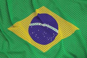 brasile bandiera stampato su un' poliestere nylon abbigliamento sportivo maglia tessuto foto