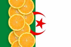 algeria bandiera e agrume frutta fette verticale riga foto