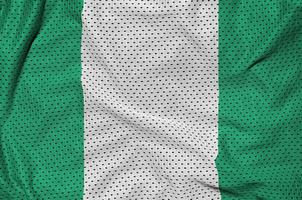 Nigeria bandiera stampato su un' poliestere nylon abbigliamento sportivo maglia tessuto foto