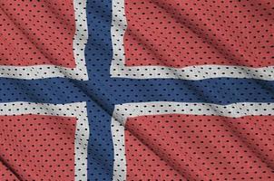 Norvegia bandiera stampato su un' poliestere nylon abbigliamento sportivo maglia tessuto foto