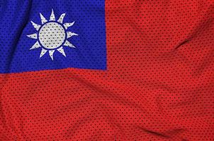 Taiwan bandiera stampato su un' poliestere nylon abbigliamento sportivo maglia tessuto foto