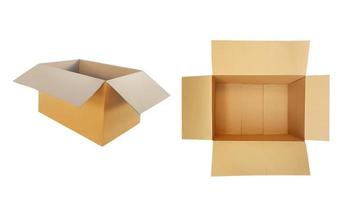 vuoto carta scatola isolato su bianca foto