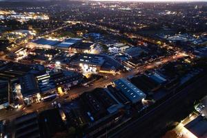 illuminato città, aereo metraggio a notte foto