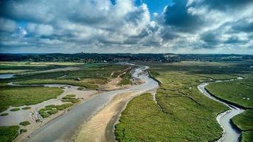 aereo Visualizza di fiume glaven nel norfolk foto