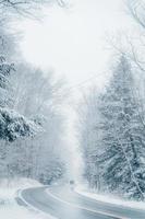 strada in un paesaggio invernale foto