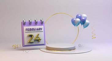 celebrazione 24 febbraio con 3d podio sfondo foto