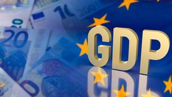 il oro gdp testo su Euro sfondo per attività commerciale concetto 3d interpretazione foto