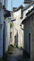 il bellissimo tradizionale Cinese villaggio Visualizza con il classico architettura e fresco verde alberi come sfondo foto