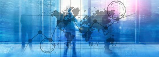 grafici finanziari di investimento di trading forex. concetto di business e tecnologia foto