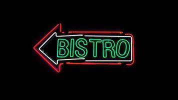 bistro neon cartello. foto