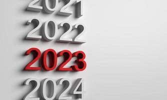 2023 inizio inizio 2022 finire calendario tempo contento nuovo anno scelta copia spazio simbolo decorazione ornamento contento nuovo anno allegro Natale natale 25 31 dicembre attività commerciale obbiettivo futuro visione strategia foto