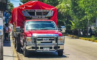 playa del Carmen quintana roo Messico 2022 vario messicano camion trasportatori furgoni consegna macchine nel Messico. foto