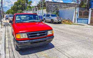 playa del Carmen quintana roo Messico 2022 vario messicano Raccogliere camion macchine 4x4 fuori strada veicoli Messico. foto