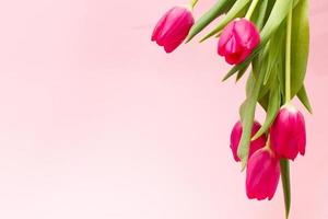 mazzo di luminosa fresco delicato rosa tulipani sospeso foto