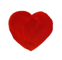 pittura di grande rosso cuore isolato su bianca sfondo foto