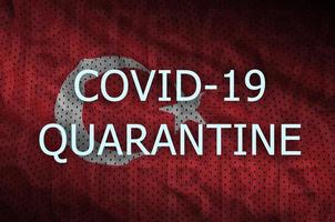 tacchino bandiera e covid-19 quarantena iscrizione. coronavirus o 2019-ncov virus foto