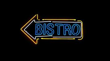 bistro neon cartello. foto