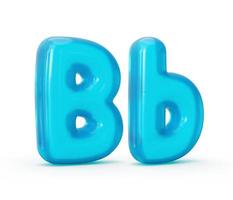 lettera b gelatina blu acqua isolata su sfondo bianco - illustrazione 3d foto