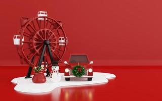 3d illustrazione di allegro Natale foto