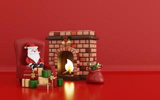 3d illustrazione di allegro Natale foto