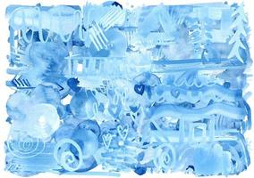 banner spot grunge blu acquerello isolato su sfondo bianco. trama di macchie astratte disegnate a mano foto