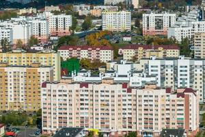 aereo panoramico Visualizza di il Residenziale la zona di grattacielo edifici foto