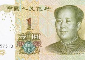 mao zedong ritratto su beige Cina 1 yuan 1999 banconota foto