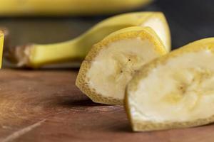 affettato maturo giallo Banana, vicino su foto