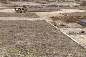 costruzione di un' nuovo passerella nel il parco foto