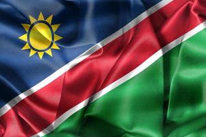3d-illustrazione di una bandiera della namibia - bandiera sventolante realistica del tessuto foto