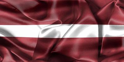 3d-illustrazione di una bandiera della Lettonia - bandiera sventolante realistica del tessuto foto