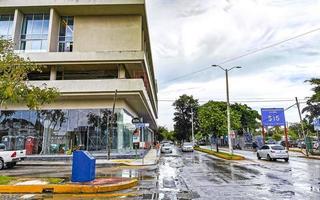 playa del Carmen quintana roo Messico 2021 uragano playa del Carmen Messico distruzione devastazione rotto alberi. foto