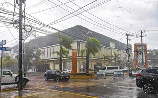 playa del Carmen quintana roo Messico 2021 uragano 2021 playa del Carmen Messico distruzione devastazione rotto alberi. foto