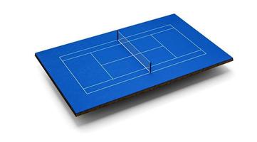 blu tennis Tribunale tagliare su 3d isolato su bianca sfondo 3d illustrazione foto