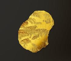 nauru carta geografica d'oro metallo colore altezza carta geografica sfondo 3d illustrazione foto