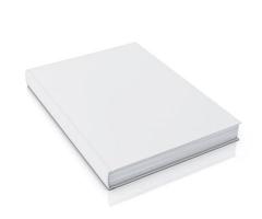 libri bianchi vuoti in piedi, isolato su sfondo bianco foto