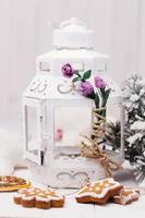 luci decorative e biscotti di Natale foto
