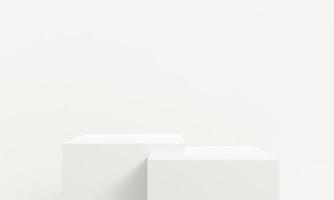 minimalista bianca 3d podio scena. astratto bianca geometria forma sfondo. minimo cosmetico sfondo per Prodotto presentazione. 3d resa. foto