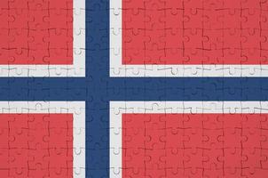 Norvegia bandiera è raffigurato su un' piegato puzzle foto