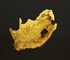 Sud Africa carta geografica d'oro metallo colore altezza carta geografica sfondo 3d illustrazione foto