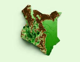 Kenia topografica carta geografica 3d realistico carta geografica colore 3d illustrazione foto